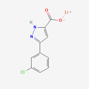 molecular formula C10H6ClLiN2O2 B8074138 lithium;3-(3-chlorophenyl)-1H-pyrazole-5-carboxylate 