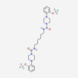molecular formula C30H44N6O4 B8074149 4-[2-(trideuteriomethoxy)phenyl]-N-[6-[[4-[2-(trideuteriomethoxy)phenyl]piperazine-1-carbonyl]amino]hexyl]piperazine-1-carboxamide 