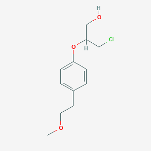 molecular formula C12H17ClO3 B8074154 3-Chloro-2-[4-(2-methoxyethyl)phenoxy]propan-1-ol 