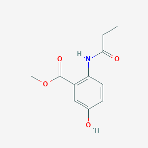 molecular formula C11H13NO4 B8074177 5-Hydroxy-2-propionylamino-benzoic acid methyl ester 