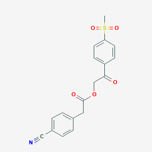 molecular formula C18H15NO5S B8074211 [2-(4-Methylsulfonylphenyl)-2-oxoethyl] 2-(4-cyanophenyl)acetate 