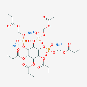 molecular formula C27H42Na3O24P3 B8074235 Trisodium;[2,3-bis[[oxido(propanoyloxymethoxy)phosphoryl]oxy]-4,5,6-tri(propanoyloxy)cyclohexyl] propanoyloxymethyl phosphate 