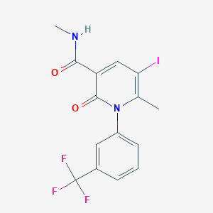 5-iodo-N,6-dimethyl-2-oxo-1-[3-(trifluoromethyl)phenyl]-1,2-dihydropyridine-3-carboxamide