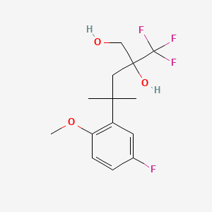 molecular formula C14H18F4O3 B8074351 2-Hydroxy-4-(5-fluoro-2-methoxyphenyl)-4-methyl-2-trifluoromethyl-pentanol 