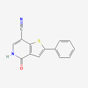 molecular formula C14H8N2OS B8074362 4-oxo-2-phenyl-5H-thieno[3,2-c]pyridine-7-carbonitrile 