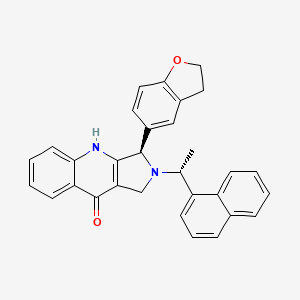 molecular formula C31H26N2O2 B8074364 (3R)-2-[(R)-1-(1-Naphthyl)ethyl]-3alpha-(2,3-dihydrobenzofuran-5-yl)-1,2,3,4-tetrahydro-9H-pyrrolo[3,4-b]quinoline-9-one 