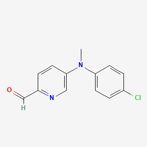 molecular formula C13H11ClN2O B8074388 5-((4-Chlorophenyl)(methyl)amino)picolinaldehyde 