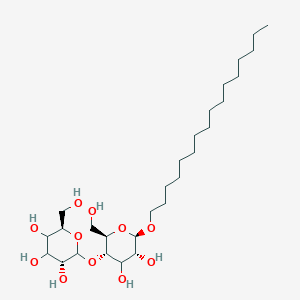 molecular formula C28H54O11 B8074391 (3R,6R)-2-[(2R,3S,5R,6R)-6-hexadecoxy-4,5-dihydroxy-2-(hydroxymethyl)oxan-3-yl]oxy-6-(hydroxymethyl)oxane-3,4,5-triol 