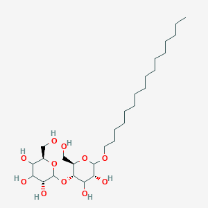 molecular formula C28H54O11 B8074406 (3R,6R)-2-[(2R,3S,5R)-6-hexadecoxy-4,5-dihydroxy-2-(hydroxymethyl)oxan-3-yl]oxy-6-(hydroxymethyl)oxane-3,4,5-triol 