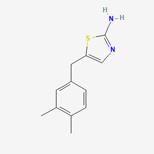 molecular formula C12H14N2S B8074414 5-[(3,4-Dimethylphenyl)methyl]-2,3-dihydro-1,3-thiazol-2-imine 