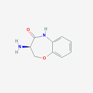 molecular formula C9H10N2O2 B8074436 (R)-3-Amino-2,3-dihydrobenzo[b][1,4]oxazepin-4(5h)-one 