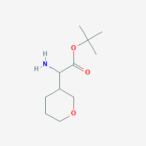 molecular formula C11H21NO3 B8074467 Tert-butyl 2-amino-2-(oxan-3-yl)acetate 