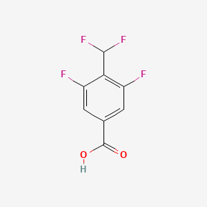 molecular formula C8H4F4O2 B8074506 4-(Difluoromethyl)-3,5-difluorobenzoic acid 