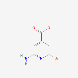 molecular formula C7H7BrN2O2 B8074540 2-Amino-6-bromo-isonicotinic acid methyl ester 