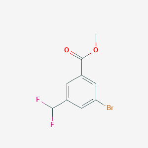 molecular formula C9H7BrF2O2 B8074562 Methyl 3-bromo-5-(difluoromethyl)benzoate 