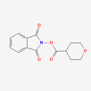 molecular formula C14H13NO5 B8074613 1,3-Dioxoisoindolin-2-YL tetrahydro-2H-pyran-4-carboxylate 