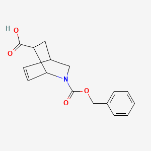 molecular formula C16H17NO4 B8074623 2-((Benzyloxy)carbonyl)-2-azabicyclo[2.2.2]oct-5-ene-7-carboxylic acid 