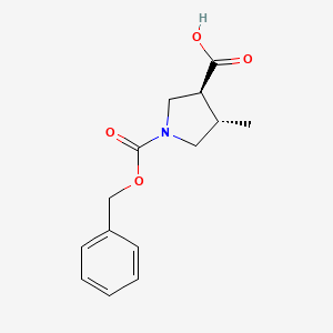 molecular formula C14H17NO4 B8074627 (3S,4S)-1-Cbz-4-Methyl-pyrrolidine-3-carboxylic acid 