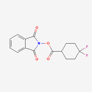 molecular formula C15H13F2NO4 B8074652 1,3-二氧代异吲哚啉-2-基 4,4-二氟环己烷-1-羧酸酯 