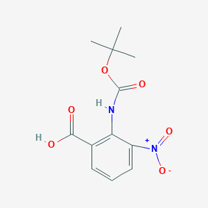 molecular formula C12H14N2O6 B8074656 2-{[(Tert-butoxy)carbonyl]amino}-3-nitrobenzoic acid 