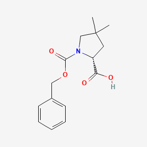 molecular formula C15H19NO4 B8074681 (R)-1-((Benzyloxy)carbonyl)-4,4-dimethylpyrrolidine-2-carboxylic acid 