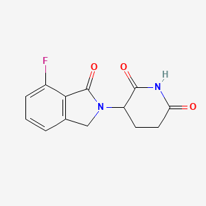 molecular formula C13H11FN2O3 B8074701 3-(7-Fluoro-1-oxoisoindolin-2-yl)piperidine-2,6-dione 