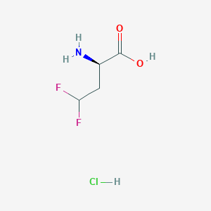 molecular formula C4H8ClF2NO2 B8074710 (2R)-2-amino-4,4-difluorobutanoic acid;hydrochloride 