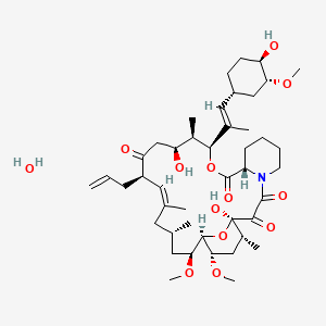 molecular formula C44H71NO13 B8074717 (1R,9S,12S,13R,14S,17R,18Z,21S,23S,24R,25S,27R)-1,14-dihydroxy-12-[(E)-1-[(1R,3R,4R)-4-hydroxy-3-methoxycyclohexyl]prop-1-en-2-yl]-23,25-dimethoxy-13,19,21,27-tetramethyl-17-prop-2-enyl-11,28-dioxa-4-azatricyclo[22.3.1.04,9]octacos-18-ene-2,3,10,16-tetrone;hydrate 