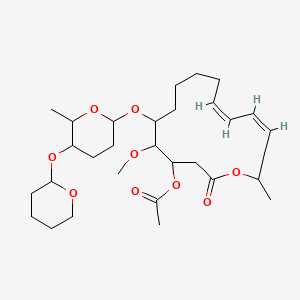 molecular formula C30H48O9 B8074730 [(11Z,13Z)-5-methoxy-16-methyl-6-[6-methyl-5-(oxan-2-yloxy)oxan-2-yl]oxy-2-oxo-1-oxacyclohexadeca-11,13-dien-4-yl] acetate 