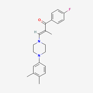 molecular formula C22H25FN2O B8074751 3-(4-(3,4-Dimethylphenyl)-1-piperazinyl)-1-(4-fluorophenyl)-2-methyl-2-propen-1-one CAS No. 76691-18-4
