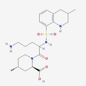 molecular formula C22H34N4O5S B8074775 (2R,4R)-1-[5-amino-2-[(3-methyl-1,2,3,4-tetrahydroquinolin-8-yl)sulfonylamino]pentanoyl]-4-methylpiperidine-2-carboxylic acid 