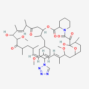 molecular formula C52H79N5O12 B8074803 (16E,24E,26E,28E)-1,18-dihydroxy-19,30-dimethoxy-12-[1-[3-methoxy-4-(tetrazol-1-yl)cyclohexyl]propan-2-yl]-15,17,21,23,29,35-hexamethyl-11,36-dioxa-4-azatricyclo[30.3.1.04,9]hexatriaconta-16,24,26,28-tetraene-2,3,10,14,20-pentone 