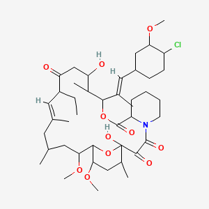 molecular formula C43H68ClNO11 B8074804 (18E)-12-[(E)-1-(4-chloro-3-methoxycyclohexyl)prop-1-en-2-yl]-17-ethyl-1,14-dihydroxy-23,25-dimethoxy-13,19,21,27-tetramethyl-11,28-dioxa-4-azatricyclo[22.3.1.04,9]octacos-18-ene-2,3,10,16-tetrone 