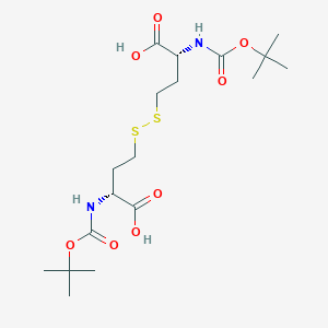 molecular formula C18H32N2O8S2 B8074866 (2R,2'R)-4,4'-disulfanediylbis(2-((tert-butoxycarbonyl)amino)butanoic acid) 