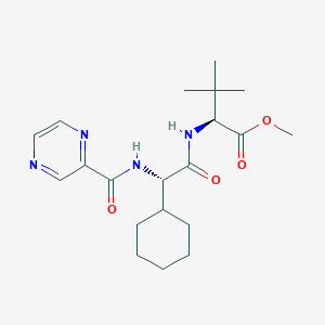 molecular formula C20H30N4O4 B8074868 (2S)-Methyl 2-(2-cyclohexyl-2-(pyrazine-2-carboxamido)acetamido)-3,3-dimethylbutanoate 