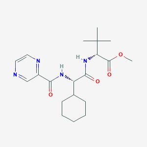 molecular formula C20H30N4O4 B8074884 (R)-methyl 2-((S)-2-cyclohexyl-2-(pyrazine-2-carboxamido)acetamido)-3,3-dimethylbutanoate 
