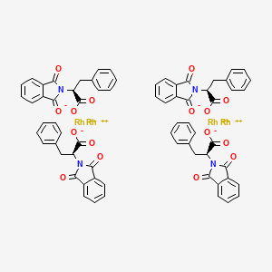 molecular formula C68H48N4O16Rh4+4 B8074888 Rhodium, tetrakis[mu-[(alphaS)-1,3-dihydro-1,3-dioxo-alpha-(phenylmethyl)-2H-isoindole-2-acetato-kappaO2:kappaO2']]di-, (Rh-Rh) 