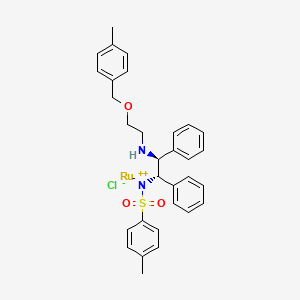 molecular formula C31H33ClN2O3RuS B8074914 N-[(1S,2S)-1,2-Diphenyl-2-(2-(4-Methylbenzyloxy)ethylaMino)-ethyl]-4-Methylbenzene sulfonaMide(chloro)rutheniuM(II) (S,S)-Ts-DENEB 