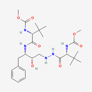 Methyl [(5R,10S,11S,14R)-11-benzyl-5-tert-butyl-10-hydroxy-15,15-dimethyl-3,6,13-trioxo-2-oxa-4,7,8,12-tetraazahexadecan-14-yl]carbamate (non-preferred name)