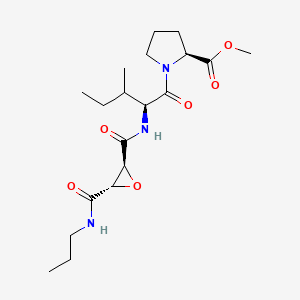 molecular formula C19H31N3O6 B8075009 (2S)-1-[(2S)-3-methyl-1-oxo-2-[[oxo-[(2S,3S)-3-[oxo(propylamino)methyl]-2-oxiranyl]methyl]amino]pentyl]-2-pyrrolidinecarboxylic acid methyl ester 