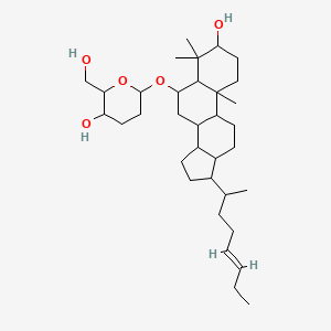molecular formula C34H58O5 B8075030 2-(hydroxymethyl)-6-[[3-hydroxy-4,4,10-trimethyl-17-[(E)-oct-5-en-2-yl]-2,3,5,6,7,8,9,11,12,13,14,15,16,17-tetradecahydro-1H-cyclopenta[a]phenanthren-6-yl]oxy]oxan-3-ol 