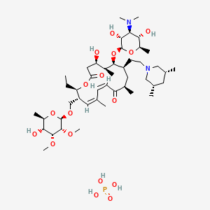 (4R,5S,6S,7R,9R,11Z,13Z,15R,16R)-6-[(2R,3R,4S,5S,6R)-4-(dimethylamino)-3,5-dihydroxy-6-methyloxan-2-yl]oxy-7-[2-[(3S,5R)-3,5-dimethylpiperidin-1-yl]ethyl]-16-ethyl-4-hydroxy-15-[[(2R,3R,4R,5R,6R)-5-hydroxy-3,4-dimethoxy-6-methyloxan-2-yl]oxymethyl]-5,9,13-trimethyl-1-oxacyclohexadeca-11,13-diene-2,10-dione;phosphoric acid