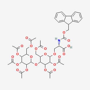 molecular formula C44H51NO22 B8075136 (2S)-3-[3,4-diacetyloxy-6-(acetyloxymethyl)-5-[3,4,5-triacetyloxy-6-(acetyloxymethyl)oxan-2-yl]oxyoxan-2-yl]oxy-2-(9H-fluoren-9-ylmethoxycarbonylamino)propanoic acid 