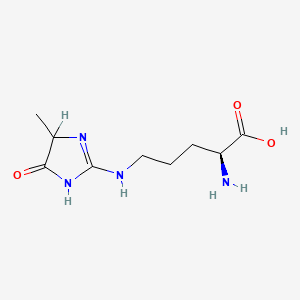molecular formula C9H16N4O3 B8075149 (2S)-2-amino-5-[(4-methyl-5-oxo-1,4-dihydroimidazol-2-yl)amino]pentanoic acid 