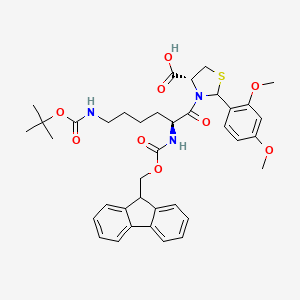 molecular formula C38H45N3O9S B8075165 (4R)-3-(N2-(((9H-Fluoren-9-yl)methoxy)carbonyl)-N6-(tert-butoxycarbonyl)-L-lysyl)-2-(2,4-dimethoxyphenyl)thiazolidine-4-carboxylic acid 