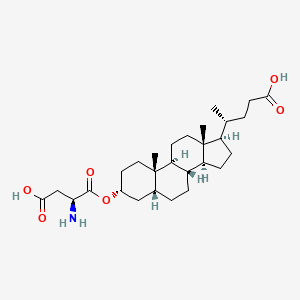 molecular formula C28H45NO6 B8075280 3alpha-(alpha-Aspartyloxy)-5beta-cholane-24-oic acid 