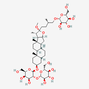 molecular formula C46H78O19 B8075370 (2R,3R,4S,5S,6R)-2-[(2S)-4-[(1R,2S,4S,6R,7S,8R,9S,12S,13S,16S,18R)-16-[(2R,3R,4S,5R,6R)-4,5-dihydroxy-6-(hydroxymethyl)-3-[(2S,3R,4S,5S,6R)-3,4,5-trihydroxy-6-(hydroxymethyl)oxan-2-yl]oxyoxan-2-yl]oxy-6-methoxy-7,9,13-trimethyl-5-oxapentacyclo[10.8.0.02,9.04,8.013,18]icosan-6-yl]-2-methylbutoxy]-6-(hydroxymethyl)oxane-3,4,5-triol 