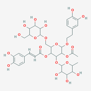 molecular formula C37H48O21 B8075375 [5-acetyloxy-6-[2-(3,4-dihydroxyphenyl)ethoxy]-2-[[3,4,5-trihydroxy-6-(hydroxymethyl)oxan-2-yl]oxymethyl]-4-(3,4,5-trihydroxy-6-methyloxan-2-yl)oxyoxan-3-yl] (E)-3-(3,4-dihydroxyphenyl)prop-2-enoate 