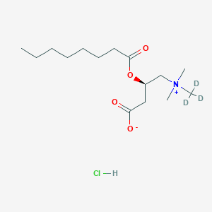 molecular formula C15H30ClNO4 B8075490 Octanoyl-L-carnitine-(N-methyl-d3) hydrochloride, 99 atom % D, 98% (CP) 