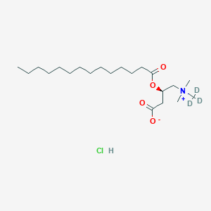 molecular formula C21H42ClNO4 B8075491 Tetradecanoyl-L-carnitine-(N-methyl-d3) hydrochloride, 99 atom % D, 98% (CP) 